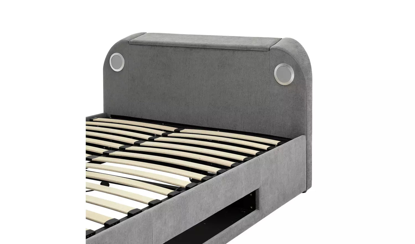 Bentley Kingsize 2.1 Sound TV Ottoman Bed - Grey